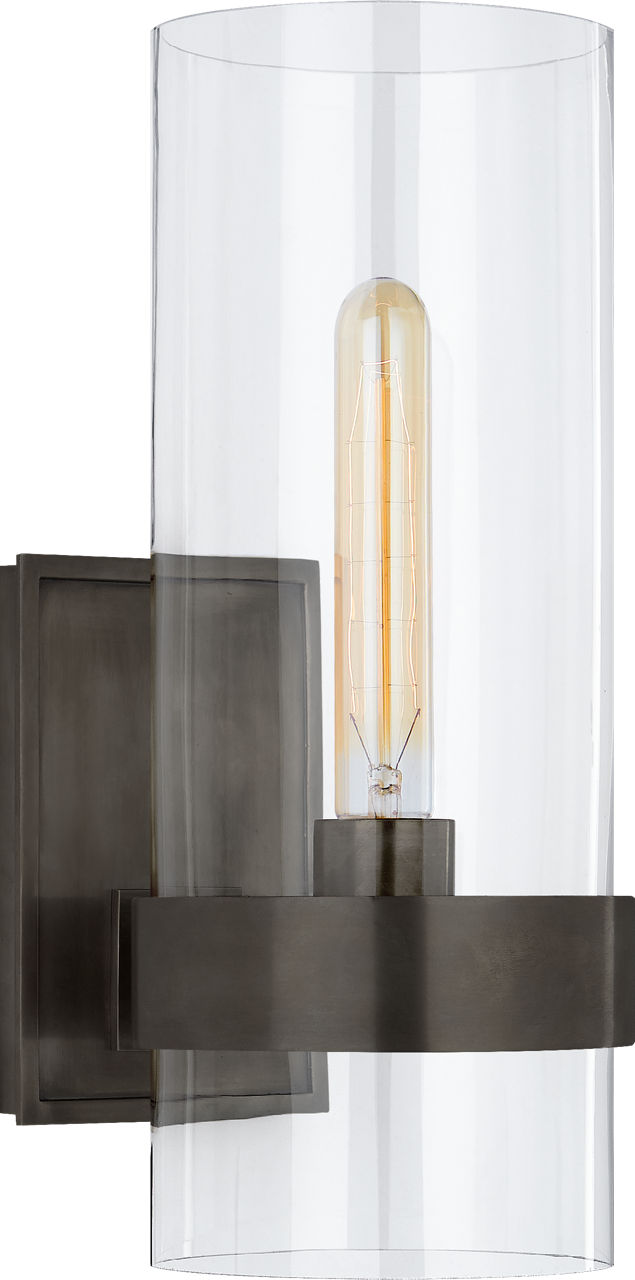 Presidio Small Sconce in Bronze with Clear Glass