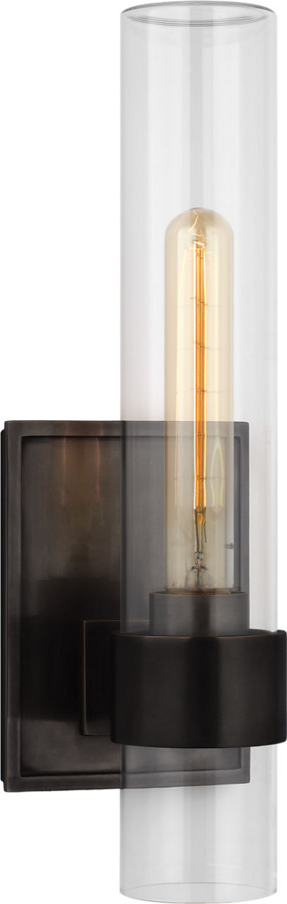 Presidio 14" Outdoor Sconce in Bronze with Clear Glass