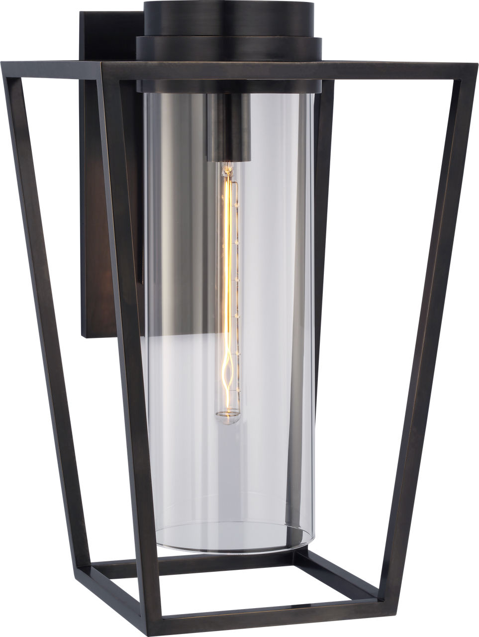 Presidio Medium Bracketed Sconce in Bronze with Clear Glass