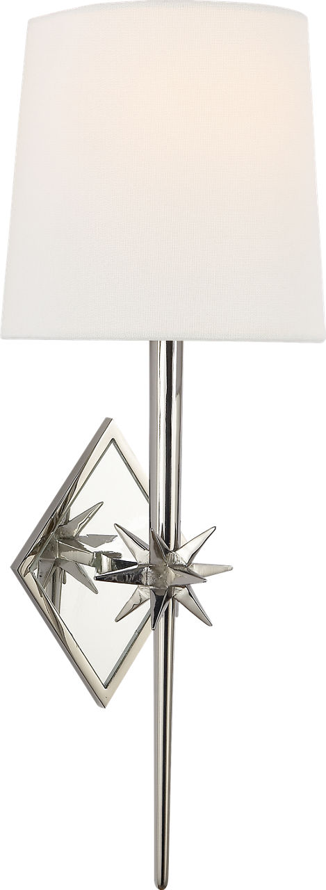 Etoile Sconce in Polished Nickel with Linen Shade