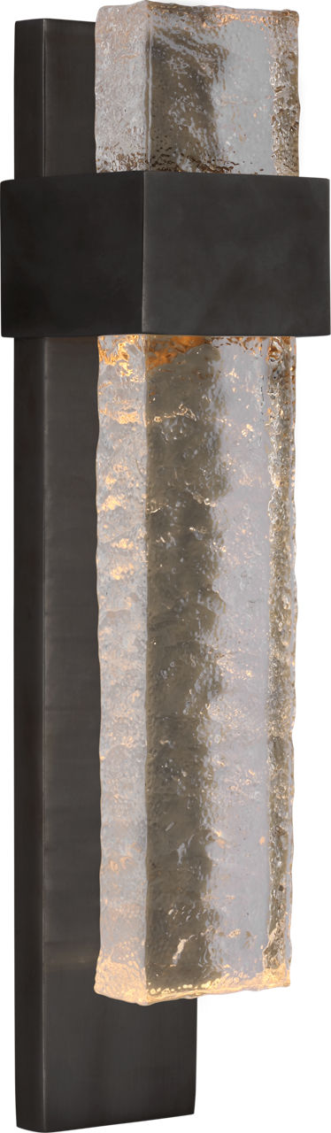 Brock Medium Sconce in Bronze and Clear Wavy Glass