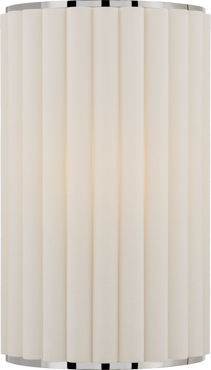 Palati Small Sconce in Polished Nickel with Linen Shade