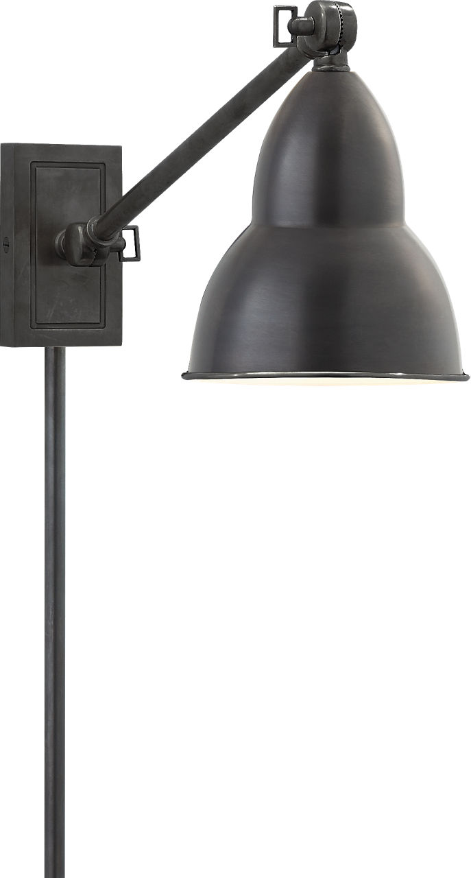 French Library Single Arm Wall Lamp in Bronze
