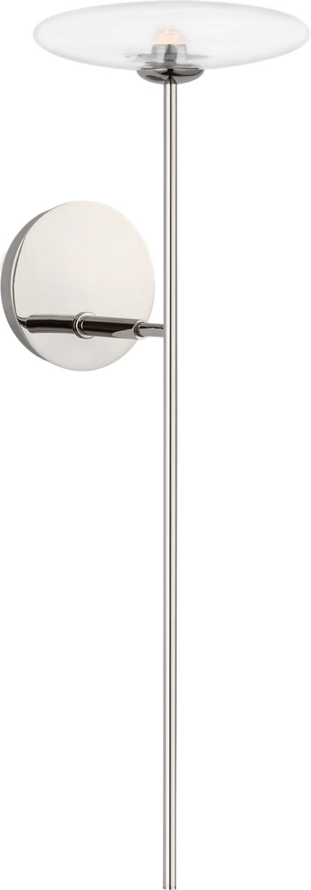 Calvino Large Tail Sconce in Polished Nickel with Clear Glass