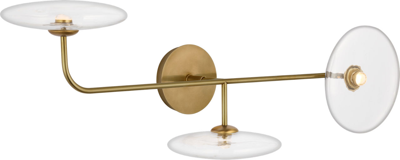 Calvino Large Arched Sconce in Hand-Rubbed Antique Brass with Clear Glass