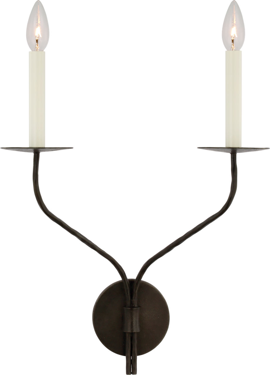 Belfair Large Double Sconce in Aged Iron