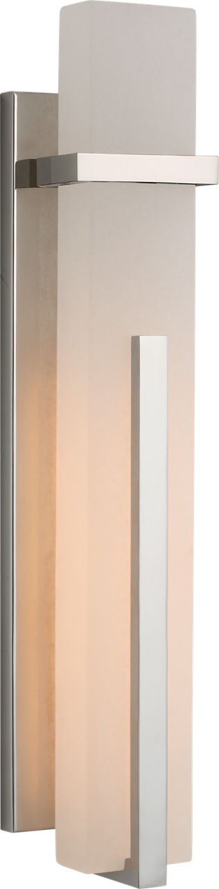 Malik Large Sconce in Polished Nickel with Alabaster