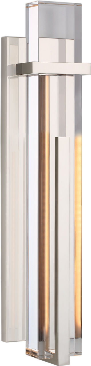 Malik Large Sconce in Polished Nickel with Crystal