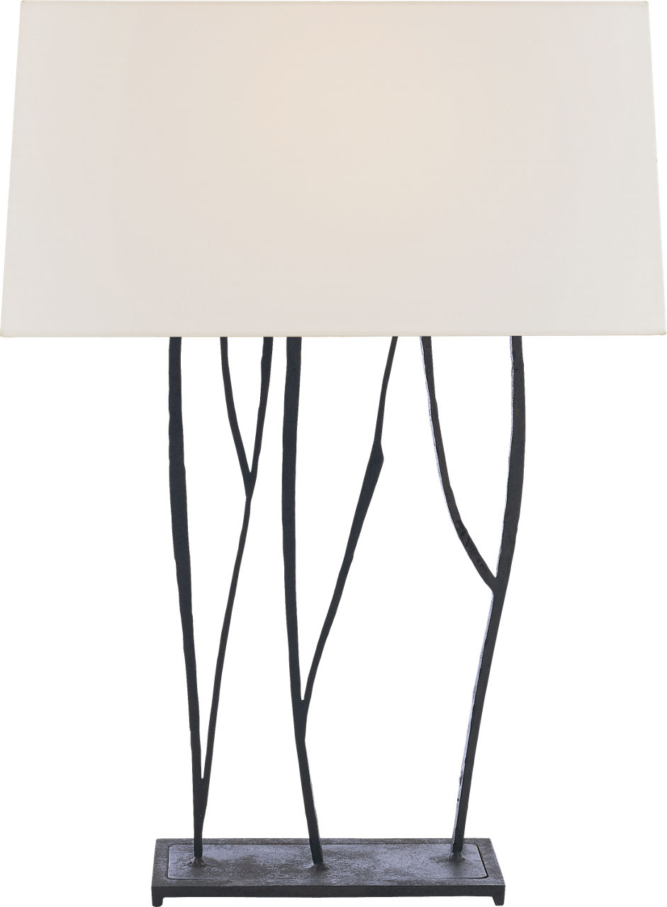 Aspen Console Lamp in Black Rust with Linen Shade