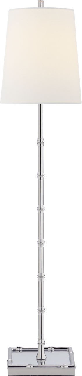 Grenol Buffet Lamp in Polished Nickel with Linen Shade