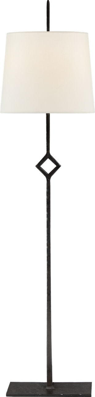 Cranston Buffet Lamp in Aged Iron with Linen Shade