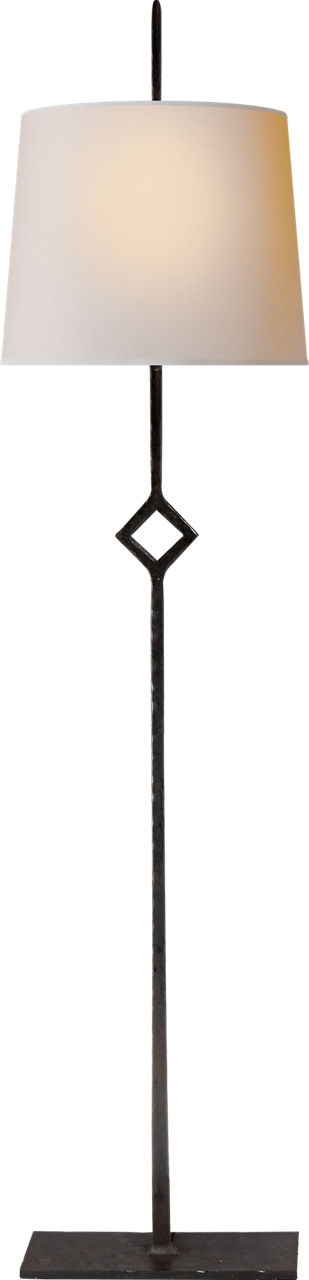 Cranston Buffet Lamp in Aged Iron with Natural Paper Shade