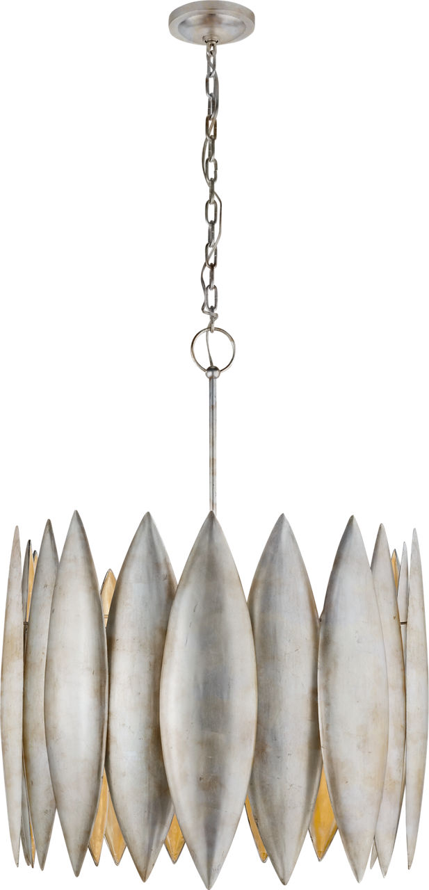 Hatton Large Chandelier in Burnished Silver Leaf
