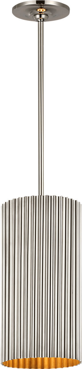 Rivers Small Fluted Pendant in Polished Nickel