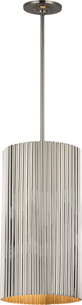 Rivers Medium Fluted Pendant in Polished Nickel