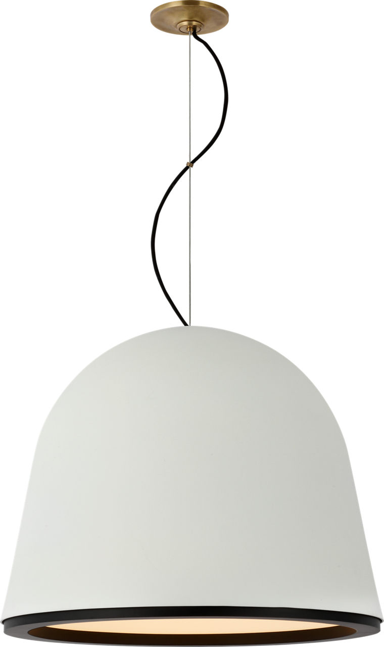 Murphy Large Pendant in Plaster White and Matte Black