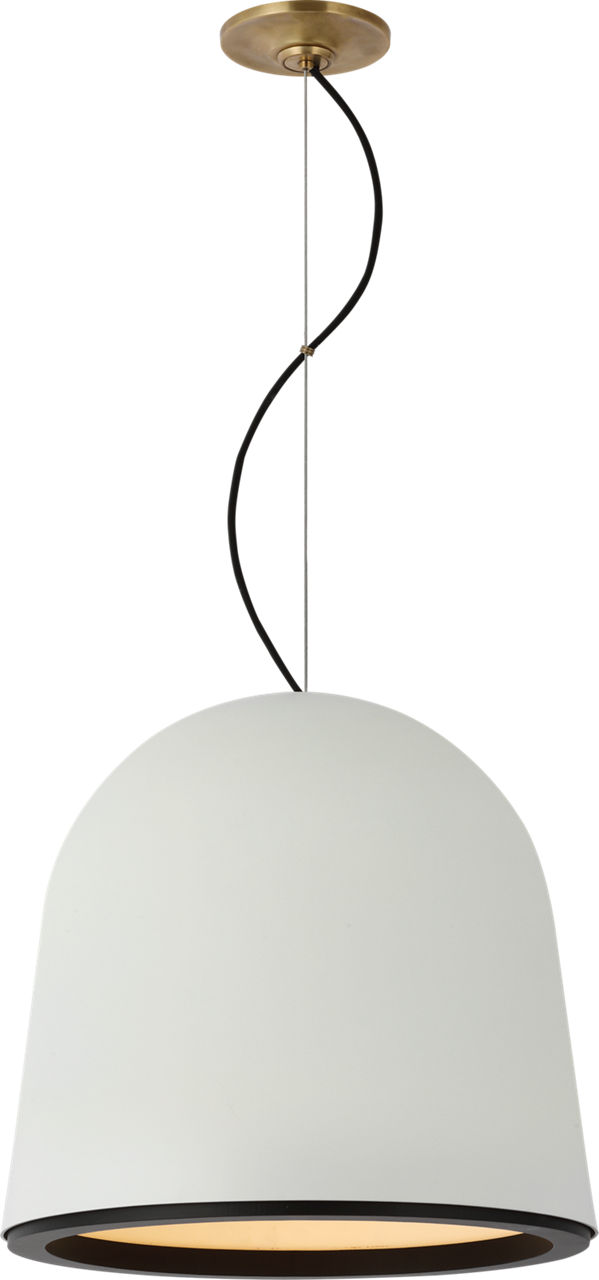 Murphy Medium Pendant in Plaster White and Matte Black