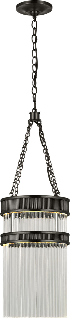 Menil Tall Chandelier in Bronze with Crystal Rods