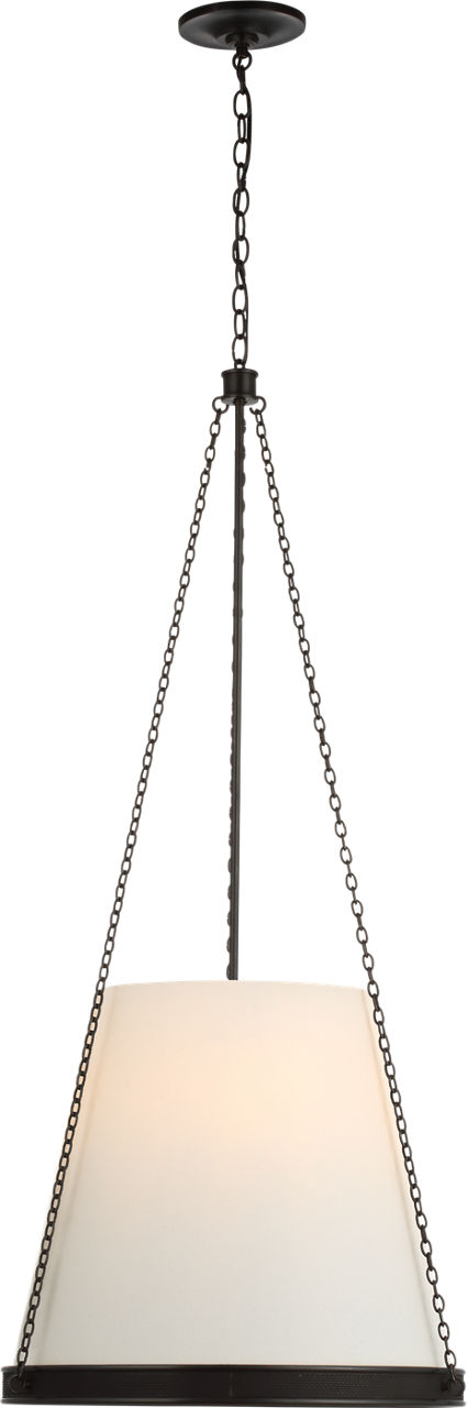 Reese 18" Pendant in Bronze with Linen Shade