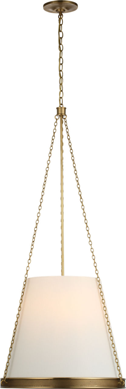 Reese 18" Pendant in Soft Brass with Linen Shade