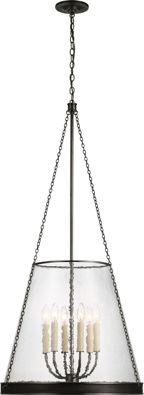 Reese 22" Pendant in Bronze with Clear Restoration Glass