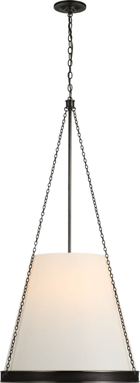 Reese 22" Pendant in Bronze with Linen Shade