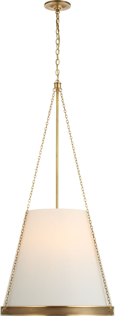Reese 22" Pendant in Soft Brass with Linen Shade