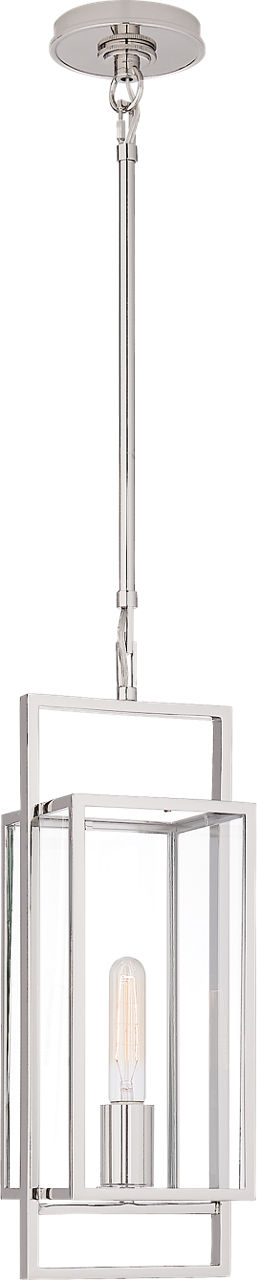 Halle Petite Lantern in Polished Nickel with Clear Glass