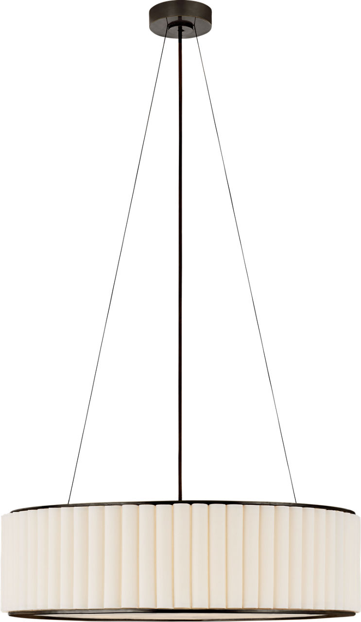 Palati Large Hanging Shade in Bronze with Linen Shade