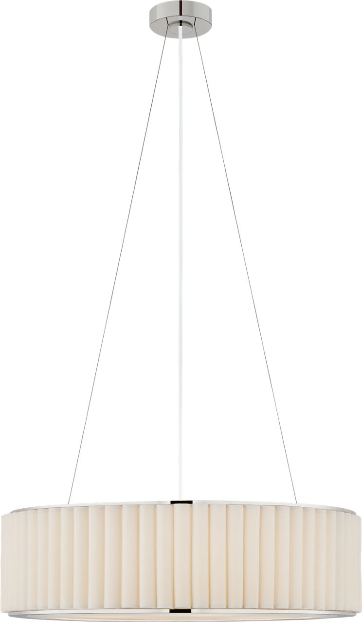 Palati Large Hanging Shade in Polished Nickel with Linen Shade