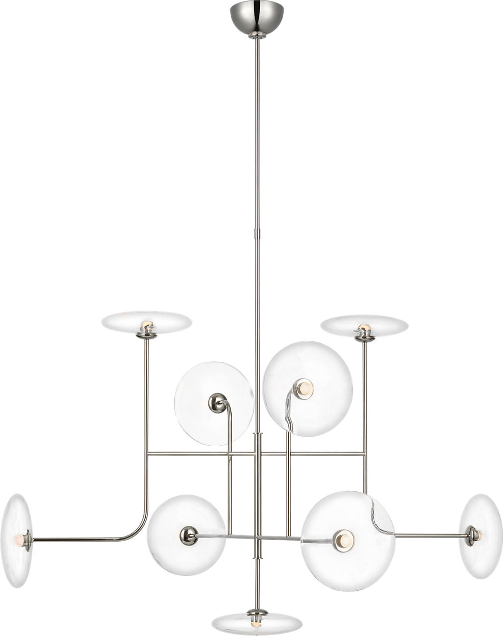 Calvino X-Large Arched Chandelier in Polished Nickel with Clear Glass