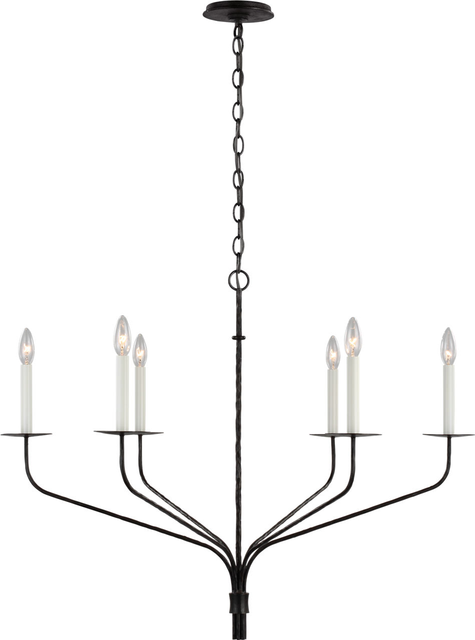 Belfair Large Chandelier in Aged Iron