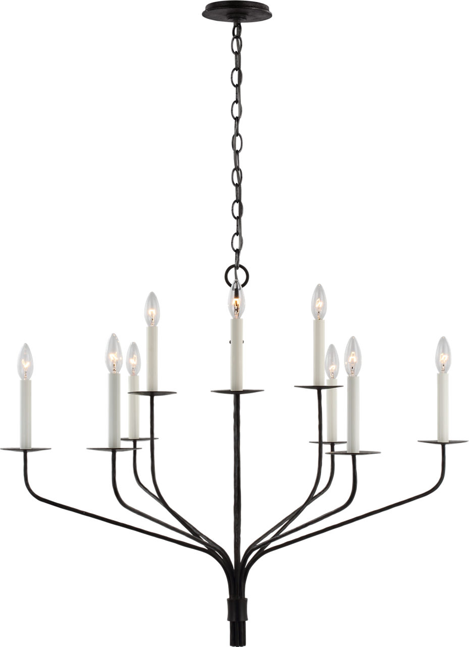 Belfair Large Two-Tier Chandelier in Aged Iron