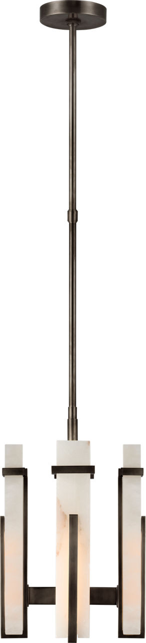 Malik Small Chandelier in Bronze with Alabaster