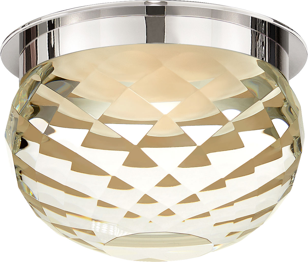 Hillam 5.5" Solitaire Flush Mount in Polished Nickel with Crystal