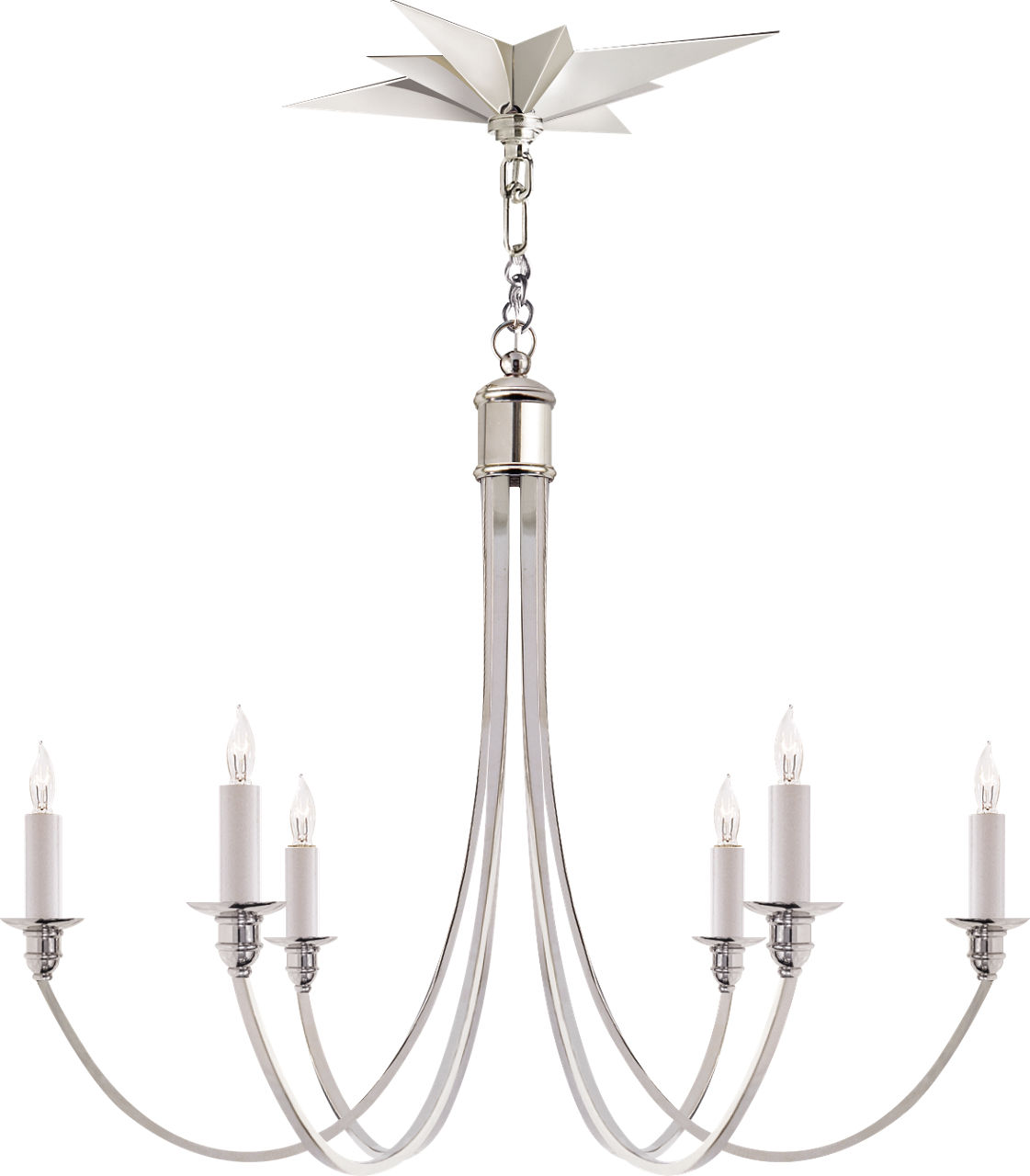 Venetian Medium Chandelier in Polished Nickel