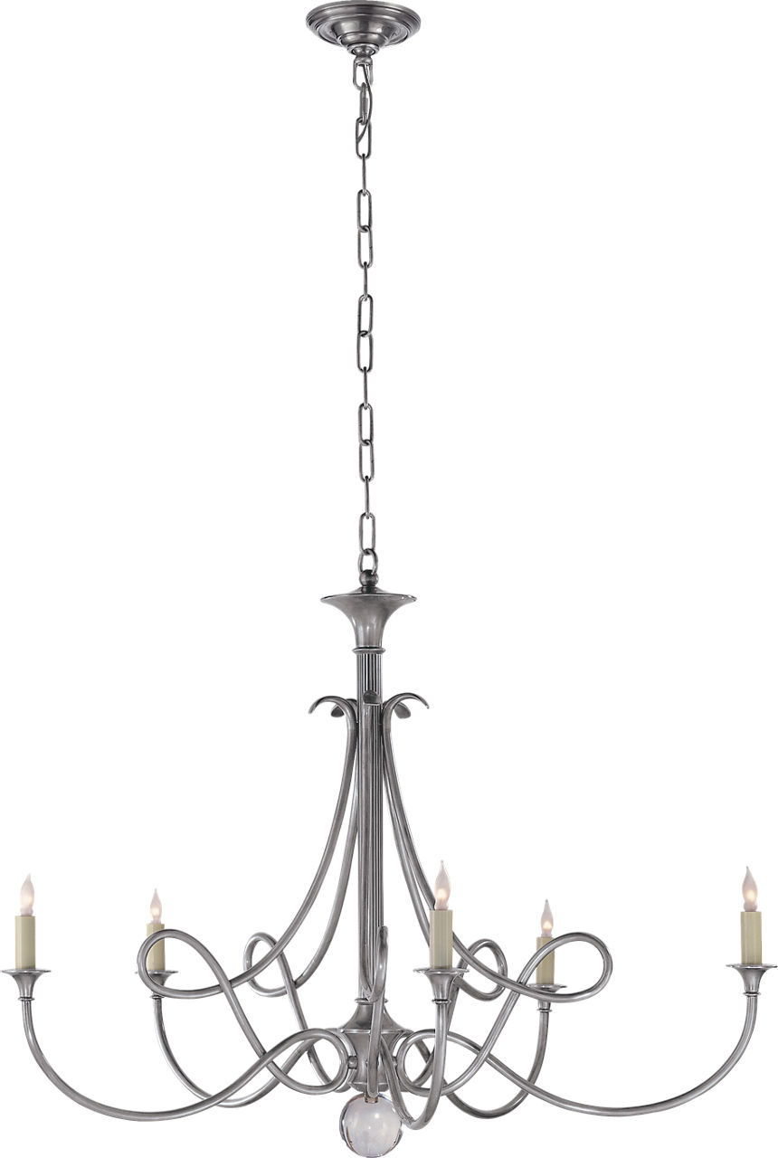 Double Twist Large Chandelier in Antique Silver