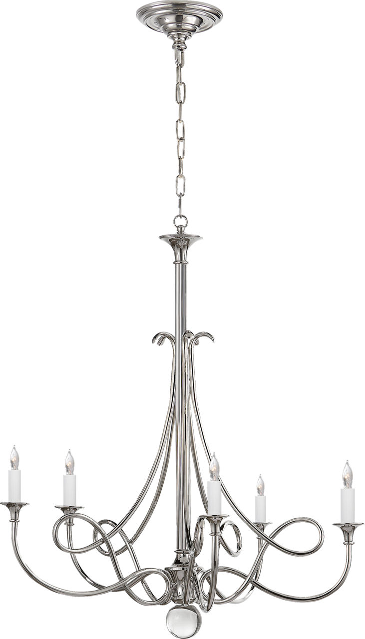 Twist Chandelier in Polished Nickel