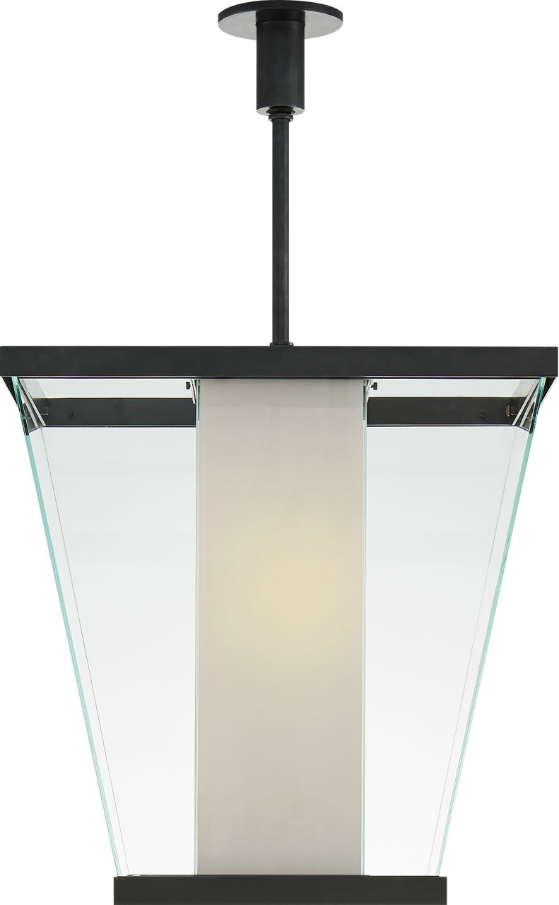 Marin Lantern in Bronze with White Glass