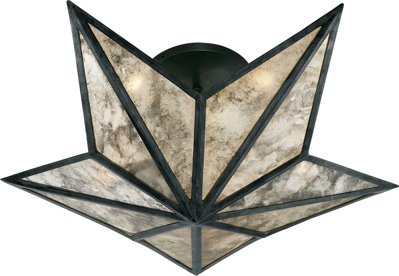 Constellation Small Flush Mount in Bronze with Antique Mirror