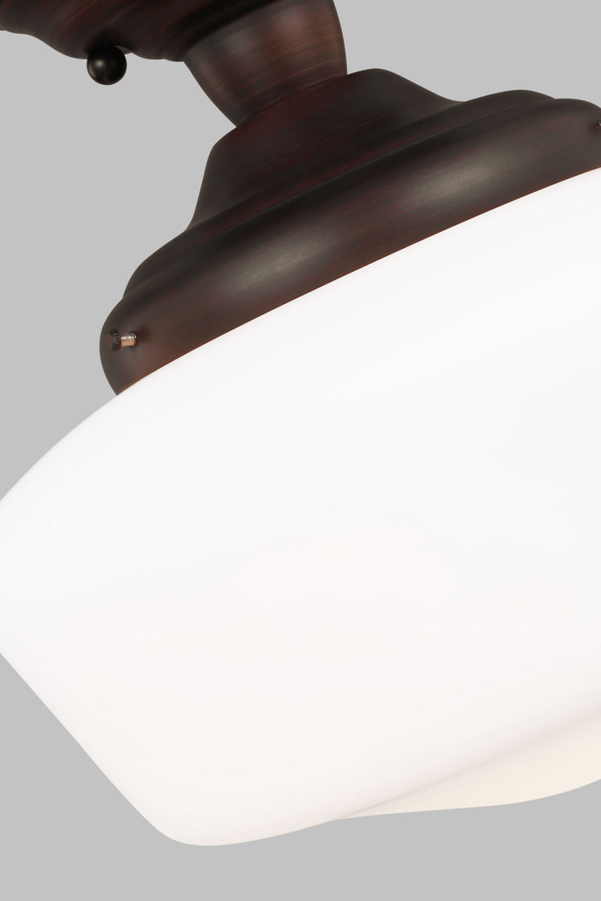 Academy One Light Semi-Flush Mount Bronze