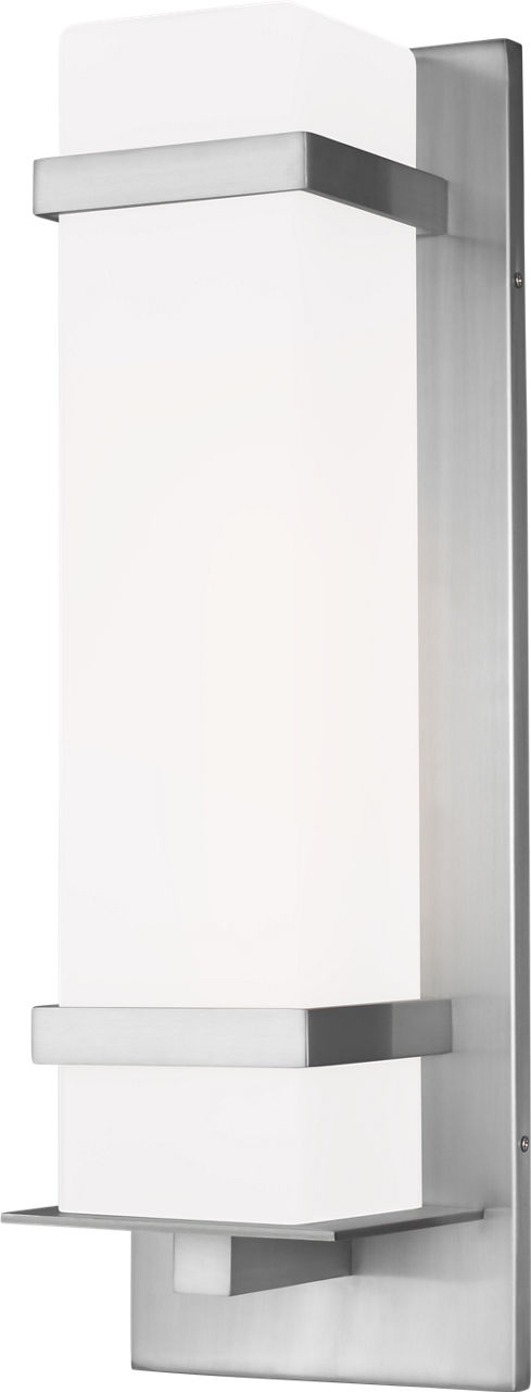 Alban Large One Light Outdoor Wall Lantern Satin Aluminum