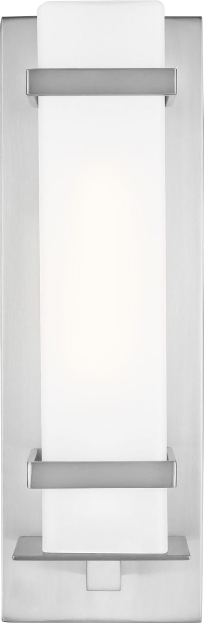 Alban Small One Light Outdoor Wall Lantern Satin Aluminum