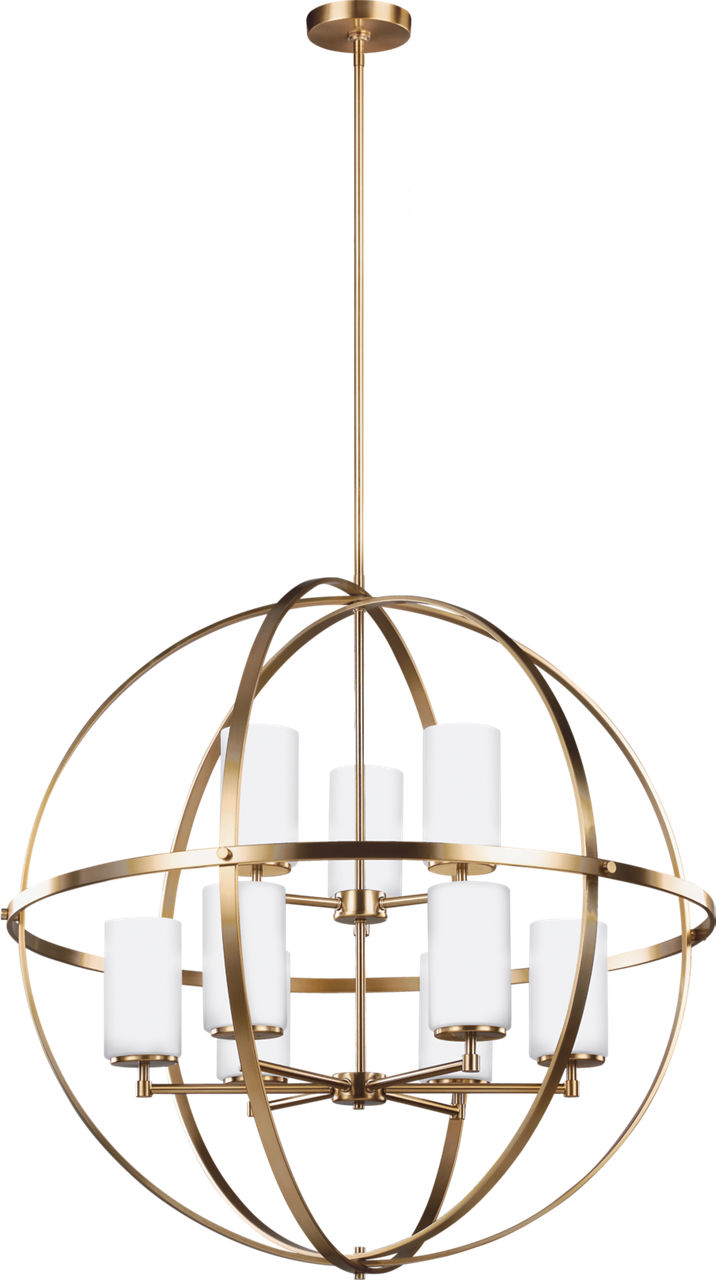 Alturas Nine Light Chandelier Satin Brass