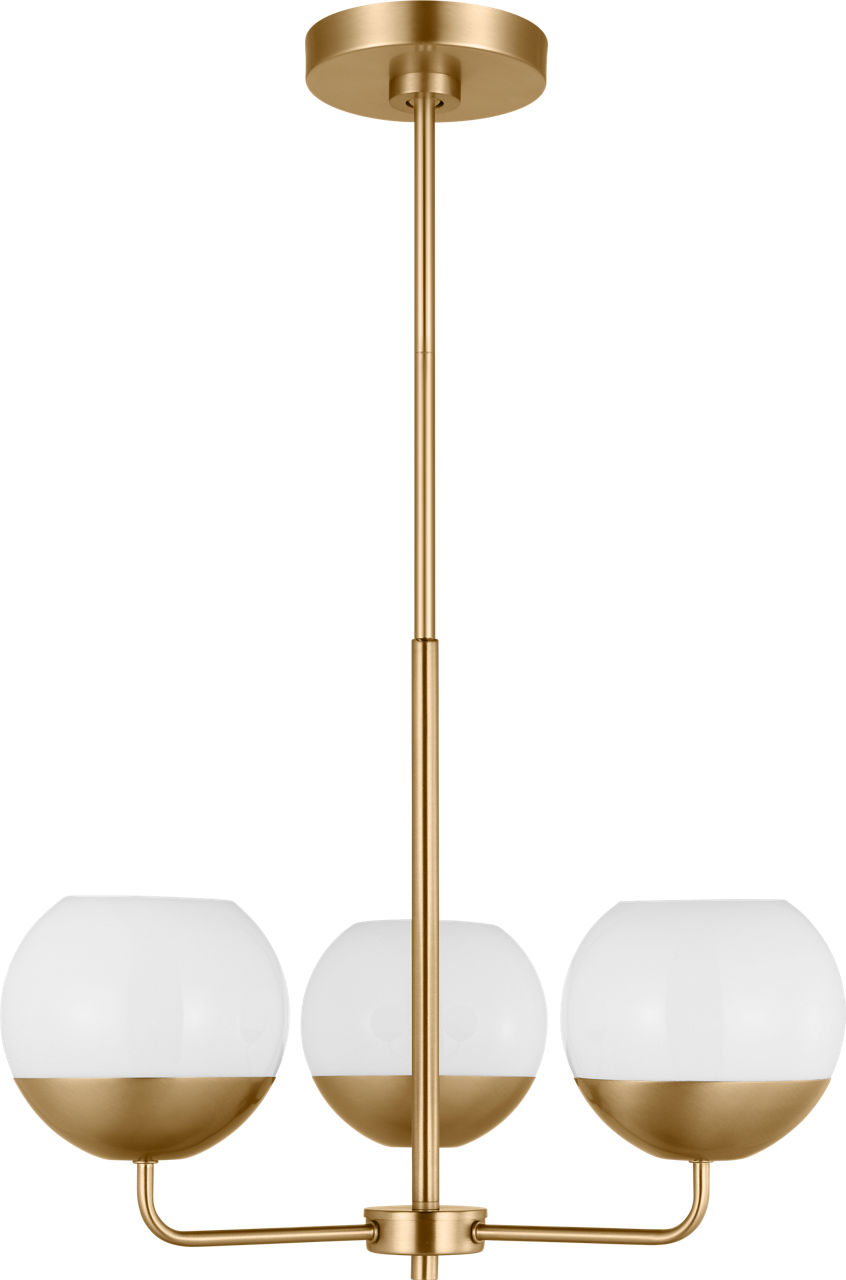 Alvin Three Light Chandelier Satin Brass