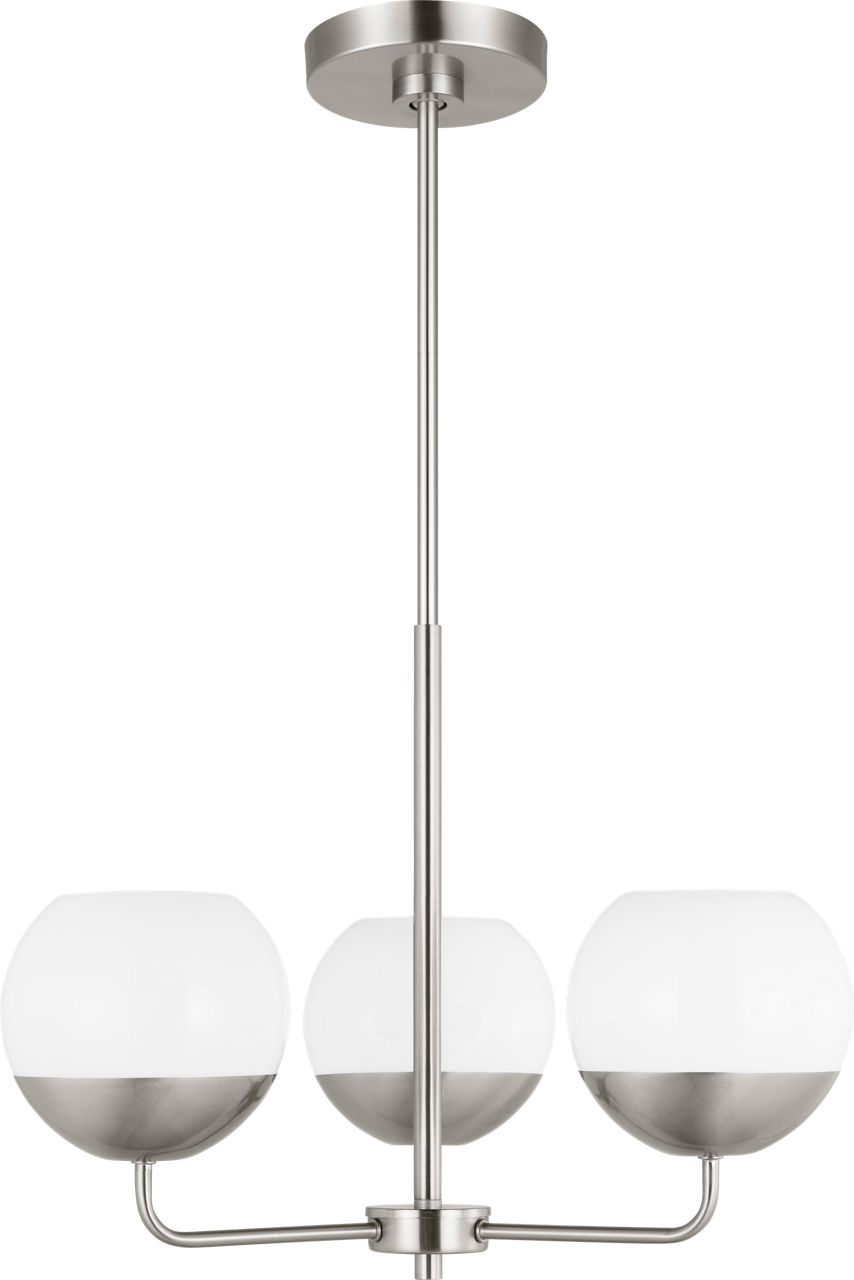 Alvin Three Light Chandelier Brushed Nickel
