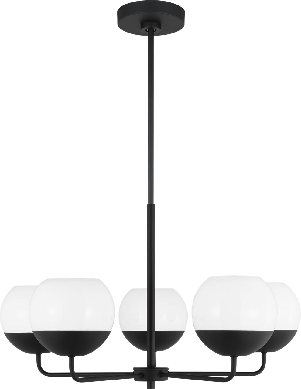 Alvin Five Light Chandelier Midnight Black