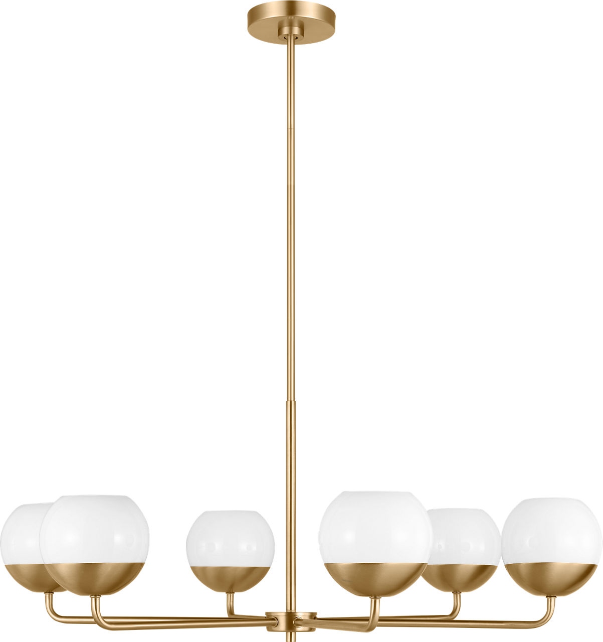 Alvin Six Light Chandelier Satin Brass
