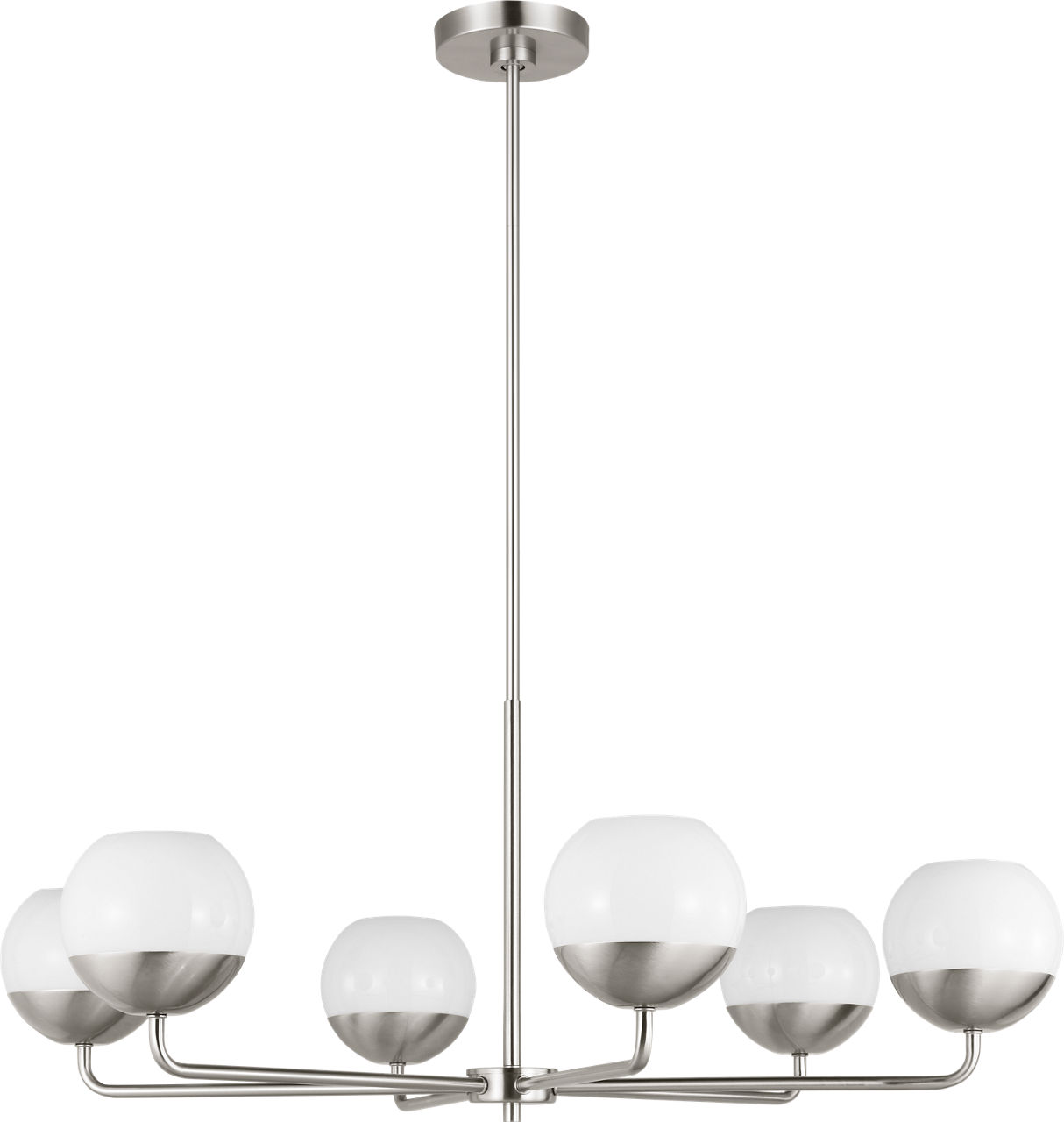 Alvin Six Light Chandelier Brushed Nickel
