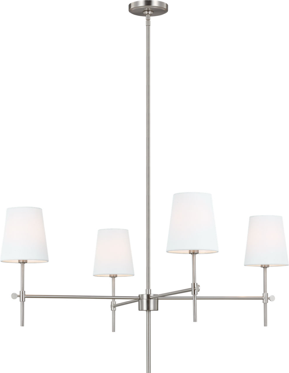 Baker Four Light Large Chandelier Brushed Nickel